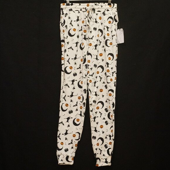 better / together White Joggers with Black and Orange Halloween Print Women’s Sm - Picture 1 of 5